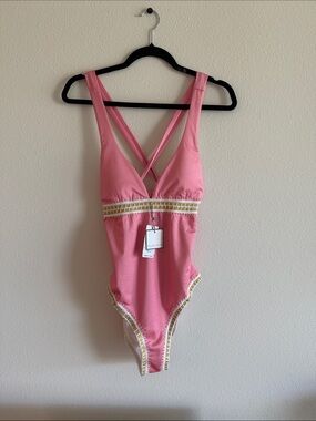 Pq Swim Platinum inspired by Solange Ferrarini halter one piece swimsuit • mediu